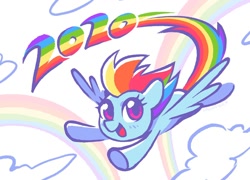 Size: 1200x864 | Tagged: safe, artist:dawnfire, character:rainbow dash, species:pegasus, species:pony, 2020, cloud, cute, dashabetes, female, flying, happy new year, happy new year 2020, holiday, mare, new year, open mouth, rainbow, sky, solo, spread wings, windswept mane, wings