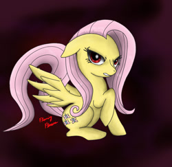 Size: 720x700 | Tagged: safe, artist:miokomata, character:fluttershy, evil, female, solo