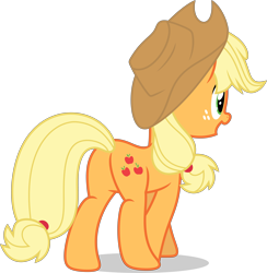 Size: 5000x5117 | Tagged: safe, artist:luckreza8, character:applejack, species:earth pony, species:pony, episode:the beginning of the end, g4, my little pony: friendship is magic, .svg available, absurd resolution, applejack's hat, butt, clothing, cowboy hat, female, hat, mare, plot, simple background, solo, transparent background, vector