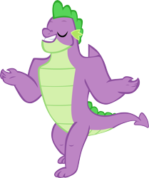 Size: 4534x5415 | Tagged: safe, artist:memnoch, character:spike, species:dragon, episode:the last problem, g4, my little pony: friendship is magic, absurd resolution, gigachad spike, male, older, older spike, shrug, simple background, solo, transparent background, vector, winged spike
