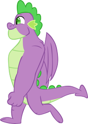 Size: 4145x5821 | Tagged: safe, artist:memnoch, character:spike, species:dragon, episode:the last problem, g4, my little pony: friendship is magic, gigachad spike, male, older, older spike, simple background, solo, transparent background, winged spike