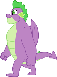 Size: 4201x5678 | Tagged: safe, artist:memnoch, character:spike, species:dragon, episode:the last problem, g4, my little pony: friendship is magic, gigachad spike, male, older, older spike, simple background, solo, transparent background, winged spike