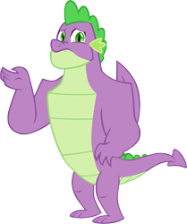 Size: 5021x6001 | Tagged: safe, artist:memnoch, character:spike, species:dragon, episode:the last problem, g4, my little pony: friendship is magic, gigachad spike, male, older, older spike, simple background, solo, transparent background, winged spike
