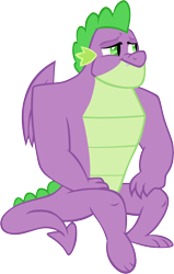 Size: 3738x5878 | Tagged: safe, artist:memnoch, character:spike, species:dragon, episode:the last problem, g4, my little pony: friendship is magic, gigachad spike, male, older, older spike, simple background, solo, transparent background, winged spike