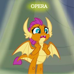 Size: 1600x1600 | Tagged: safe, artist:memnoch, character:smolder, species:dragon, cute, female, opera, show accurate, singing, smolderbetes, solo