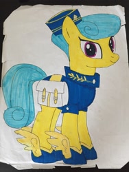 Size: 2448x3264 | Tagged: safe, artist:topsangtheman, derpibooru original, species:crystal pony, species:pony, cinnabar, drawing, golden hooves, irl, looking at you, photo, quicksilver, solo, traditional art