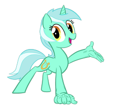 Size: 1800x1600 | Tagged: safe, artist:tess, character:lyra heartstrings, species:pony, species:unicorn, female, hand, hoof hands, mare, simple background, smiling, solo, transparent background, what has science done
