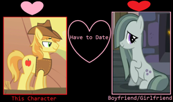 Size: 1024x602 | Tagged: safe, artist:themexicanpunisher, edit, edited screencap, screencap, character:braeburn, character:marble pie, ship:braeble, episode:hearthbreakers, episode:over a barrel, g4, my little pony: friendship is magic, female, male, shipping, shipping domino, straight