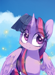 Size: 1000x1344 | Tagged: safe, artist:loyaldis, character:twilight sparkle, character:twilight sparkle (alicorn), species:alicorn, species:pony, blushing, cute, eye clipping through hair, female, heart eyes, mare, smiling, solo, twiabetes, wingding eyes
