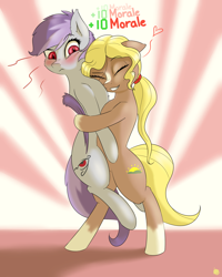 Size: 2400x3000 | Tagged: safe, artist:captainpudgemuffin, oc, oc only, species:pony, chest fluff, holding a pony, hug
