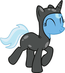Size: 792x884 | Tagged: safe, artist:grapefruitface1, artist:twittershy, base used, derpibooru original, character:trixie, species:pony, species:unicorn, catsuit, eyes closed, female, happy, simple background, solo, transparent background, vector