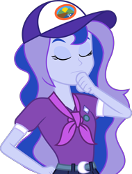 Size: 7000x9205 | Tagged: safe, artist:luckreza8, edit, editor:slayerbvc, character:princess luna, character:vice principal luna, equestria girls:legend of everfree, g4, my little pony: equestria girls, my little pony:equestria girls, absurd resolution, cap, clothing, eyes closed, female, hat, no makeup edit, shorts, simple background, solo, transparent background, vector, vector edit, vice principal luna