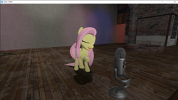 Size: 1280x720 | Tagged: safe, artist:didgereethebrony, character:fluttershy, species:pegasus, species:pony, 3d, eyes closed, female, gmod, microphone, screenshots, singing, solo, stage, youtube link