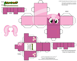 Size: 2979x2354 | Tagged: safe, artist:blackwater627, artist:grapefruitface1, character:cheerilee, species:pony, arts and crafts, craft, cubeecraft, female, papercraft, printable, solo