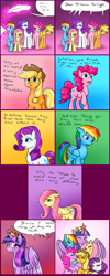 Size: 1230x3063 | Tagged: safe, artist:jitterbugjive, character:applejack, character:fluttershy, character:pinkie pie, character:rainbow dash, character:rarity, character:twilight sparkle, character:twilight sparkle (alicorn), species:alicorn, species:earth pony, species:pegasus, species:pony, species:unicorn, episode:magical mystery cure, g4, my little pony: friendship is magic, big crown thingy, blushing, comic, crown, dear princess twilight, dialogue, feels, female, friendship report, implied spike, jewelry, letter, levitation, magic, magic aura, mane six, mare, quill, regalia, telekinesis, winghug