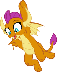 Size: 4523x5751 | Tagged: safe, artist:memnoch, character:smolder, species:dragon, episode:molt down, g4, my little pony: friendship is magic, amused, claws, dragoness, fangs, female, hanging, horns, looking down, open mouth, pointing, raised eyebrow, show accurate, simple background, slit eyes, smiling, smirk, smugder, solo, spread wings, teenaged dragon, teenager, toes, transparent background, vector, wings