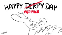 Size: 1200x675 | Tagged: safe, artist:pony-berserker, character:derpy hooves, butt, derpy day, derpy day 2020, sketch
