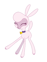 Size: 1044x1392 | Tagged: safe, artist:dusthiel, character:pom lamb, species:sheep, them's fightin' herds, bell, cloven hooves, collar, cute, eyes closed, female, lamb, simple background, solo, transparent background