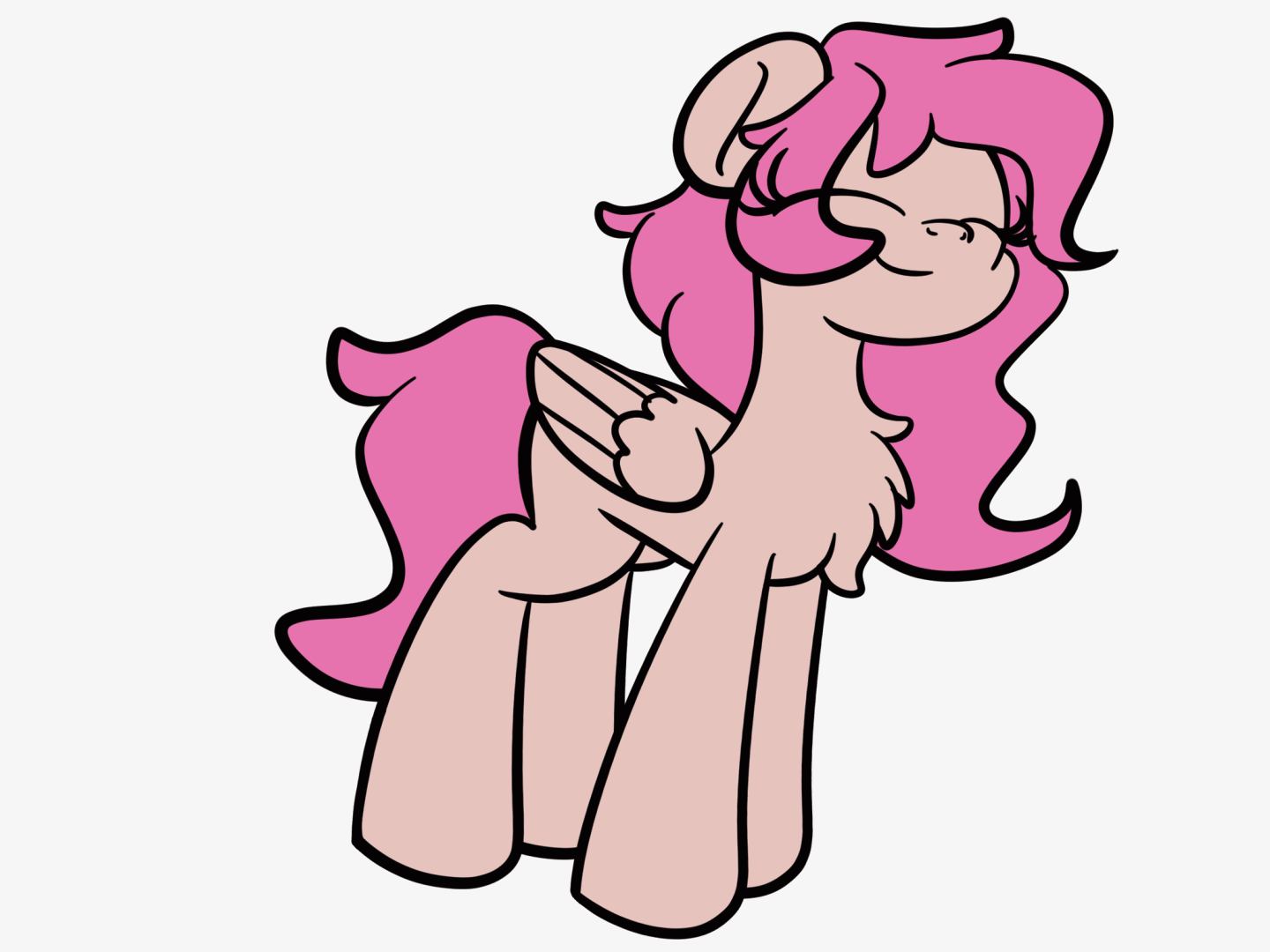 Size: 1440x1080 | Tagged: safe, artist:kimjoman, part of a set, oc, oc only, oc:peach hack, species:pegasus, species:pony, animated, dancing, simple background, smiling, solo, ych result