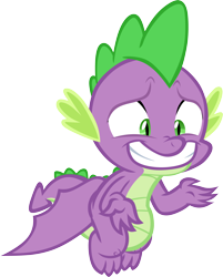 Size: 4754x5901 | Tagged: safe, artist:memnoch, character:spike, species:dragon, episode:dragon dropped, g4, my little pony: friendship is magic, flying, male, sheepish grin, simple background, solo, transparent background, vector, winged spike