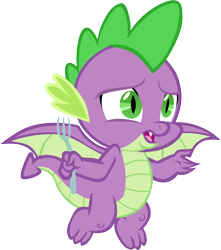 Size: 5314x6001 | Tagged: safe, artist:memnoch, character:spike, species:dragon, fork, male, simple background, solo, spread wings, transparent background, vector, winged spike, wings