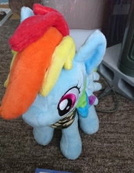 Size: 1590x2048 | Tagged: safe, artist:omegapony16, character:rainbow dash, species:pegasus, species:pony, 4de, camouflage, female, irl, mare, neckerchief, photo, plushie, solo
