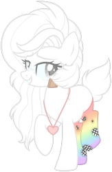Size: 1280x1959 | Tagged: safe, artist:azrealrou, artist:lazuli, base used, oc, oc only, species:earth pony, species:pony, bandage, clothing, jewelry, necklace, simple background, socks, solo, transparent background