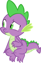 Size: 3834x5897 | Tagged: safe, artist:memnoch, character:spike, species:dragon, episode:yakity-sax, g4, my little pony: friendship is magic, claws, fangs, folded wings, male, raised eyebrow, simple background, slit eyes, solo, spread toes, toes, transparent background, vector, winged spike, wings