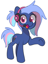 Size: 380x510 | Tagged: safe, artist:dawnfire, oc, oc only, oc:bit rate, species:earth pony, species:pony, female, headset, looking at you, mascot, ponyfest, simple background, transparent background