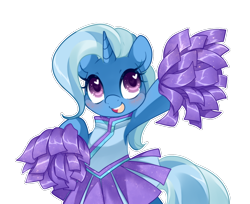 Size: 1226x1000 | Tagged: safe, artist:loyaldis, character:trixie, species:pony, species:unicorn, armpits, bipedal, blushing, cheerleader, cheerleader outfit, cheerleader trixie, clothing, cute, diatrixes, dress, female, heart eyes, hoof hold, mare, open mouth, outline, pom pom, sexy, simple background, skirt, solo, transparent background, white outline, wingding eyes