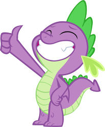 Size: 4807x5827 | Tagged: safe, artist:memnoch, character:spike, species:dragon, episode:dragon dropped, g4, my little pony: friendship is magic, cute, male, simple background, solo, spikabetes, thumbs up, transparent background, vector, wide smile, winged spike