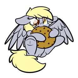 Size: 2160x2170 | Tagged: safe, artist:kimjoman, part of a set, character:derpy hooves, cookie, cute, derpabetes, female, food, simple background, solo, transparent background, ych result