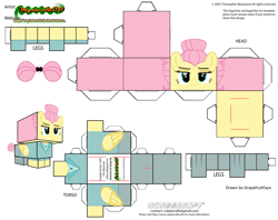 Size: 2979x2354 | Tagged: safe, artist:grapefruitface1, character:fluttershy, species:pony, alternate hairstyle, arts and crafts, craft, cubeecraft, female, papercraft, printable, severeshy, solo