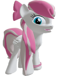 Size: 583x720 | Tagged: safe, artist:topsangtheman, character:angel wings, species:pegasus, species:pony, 3d, bow tie, female, looking at you, open mouth, shy, simple background, solo, source filmmaker, transparent background