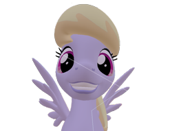 Size: 943x720 | Tagged: safe, artist:topsangtheman, character:cloud kicker, species:pegasus, species:pony, 3d, female, looking at you, looking down at you, simple background, smiling, solo, source filmmaker, transparent background
