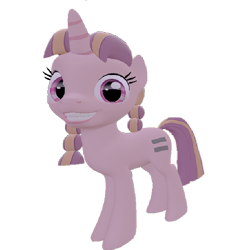 Size: 710x720 | Tagged: safe, artist:topsangtheman, species:pony, species:unicorn, episode:the cutie map, g4, my little pony: friendship is magic, 3d, bacon braids, equal cutie mark, female, looking at you, simple background, solo, source filmmaker, transparent background