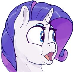 Size: 500x482 | Tagged: safe, artist:sirmasterdufel, character:rarity, species:pony, species:unicorn, bust, emotes, female, open mouth, pog, simple background, solo, transparent background, wide eyes