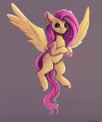 Size: 3024x3623 | Tagged: safe, artist:miokomata, character:fluttershy, species:pegasus, species:pony, colored hooves, cute, female, flying, freckles, freckleshy, looking at you, mare, shyabetes, signature, simple background, smiling, solo