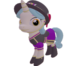 Size: 843x720 | Tagged: safe, artist:topsangtheman, character:clarion call, species:pony, species:unicorn, 3d, background pony, clothing, female, hat, looking at you, mare, simple background, solo, source filmmaker, top hat, transparent background, uniform