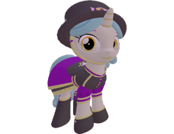 Size: 933x720 | Tagged: safe, artist:topsangtheman, character:clarion call, species:pony, species:unicorn, 3d, background pony, clothing, female, hat, looking at you, mare, simple background, solo, source filmmaker, top hat, transparent background, uniform