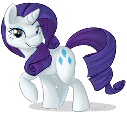 Size: 850x761 | Tagged: safe, artist:php27, character:rarity, species:pony, species:unicorn, female, mare, simple background, smiling, solo, transparent background, walking