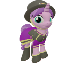 Size: 848x720 | Tagged: safe, artist:topsangtheman, character:amethyst star, character:sparkler, species:pegasus, species:pony, 3d, clothing, female, hat, simple background, solo, source filmmaker, transparent background, uniform