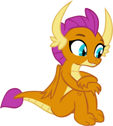 Size: 5380x6001 | Tagged: safe, artist:memnoch, character:smolder, species:dragon, episode:sweet and smoky, g4, my little pony: friendship is magic, claws, cute, cyan eyes, dragoness, fangs, female, folded wings, horns, simple background, sitting, smiling, smolderbetes, solo, teenaged dragon, teenager, transparent background, vector
