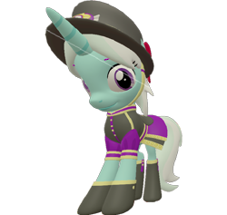 Size: 758x720 | Tagged: safe, artist:topsangtheman, species:pony, species:unicorn, 3d, clothing, cornetta, female, hat, looking at you, looking down at you, simple background, solo, source filmmaker, transparent background, uniform