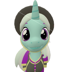 Size: 655x720 | Tagged: safe, artist:topsangtheman, species:pony, species:unicorn, 3d, close-up, clothing, cornetta, female, hat, looking at you, simple background, solo, source filmmaker, staring into your soul, transparent background, uniform