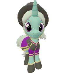 Size: 638x720 | Tagged: safe, artist:topsangtheman, species:pony, species:unicorn, 3d, clothing, cornetta, female, hat, looking at you, simple background, solo, source filmmaker, transparent background, uniform