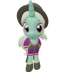 Size: 641x720 | Tagged: safe, artist:topsangtheman, species:pony, species:unicorn, 3d, clothing, cornetta, female, hat, looking at you, simple background, solo, source filmmaker, transparent background, uniform
