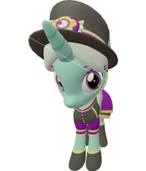 Size: 612x720 | Tagged: safe, artist:topsangtheman, species:pony, species:unicorn, 3d, clothing, cornetta, female, hat, looking at you, simple background, solo, source filmmaker, transparent background, uniform