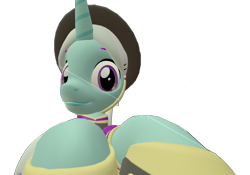 Size: 1028x720 | Tagged: safe, artist:topsangtheman, species:pony, species:unicorn, 3d, clothing, cornetta, female, hat, looking at you, simple background, solo, source filmmaker, transparent background, uniform