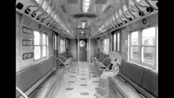 Size: 1334x750 | Tagged: safe, artist:topsangtheman, character:cloud kicker, species:pony, my little pony:equestria girls, 3d, black and white, grayscale, irl, looking at you, monochrome, new york city, new york city subway, photo, ponies in real life, sitting, solo, source filmmaker